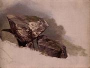 Asher Brown Durand Study of a Rock oil painting artist